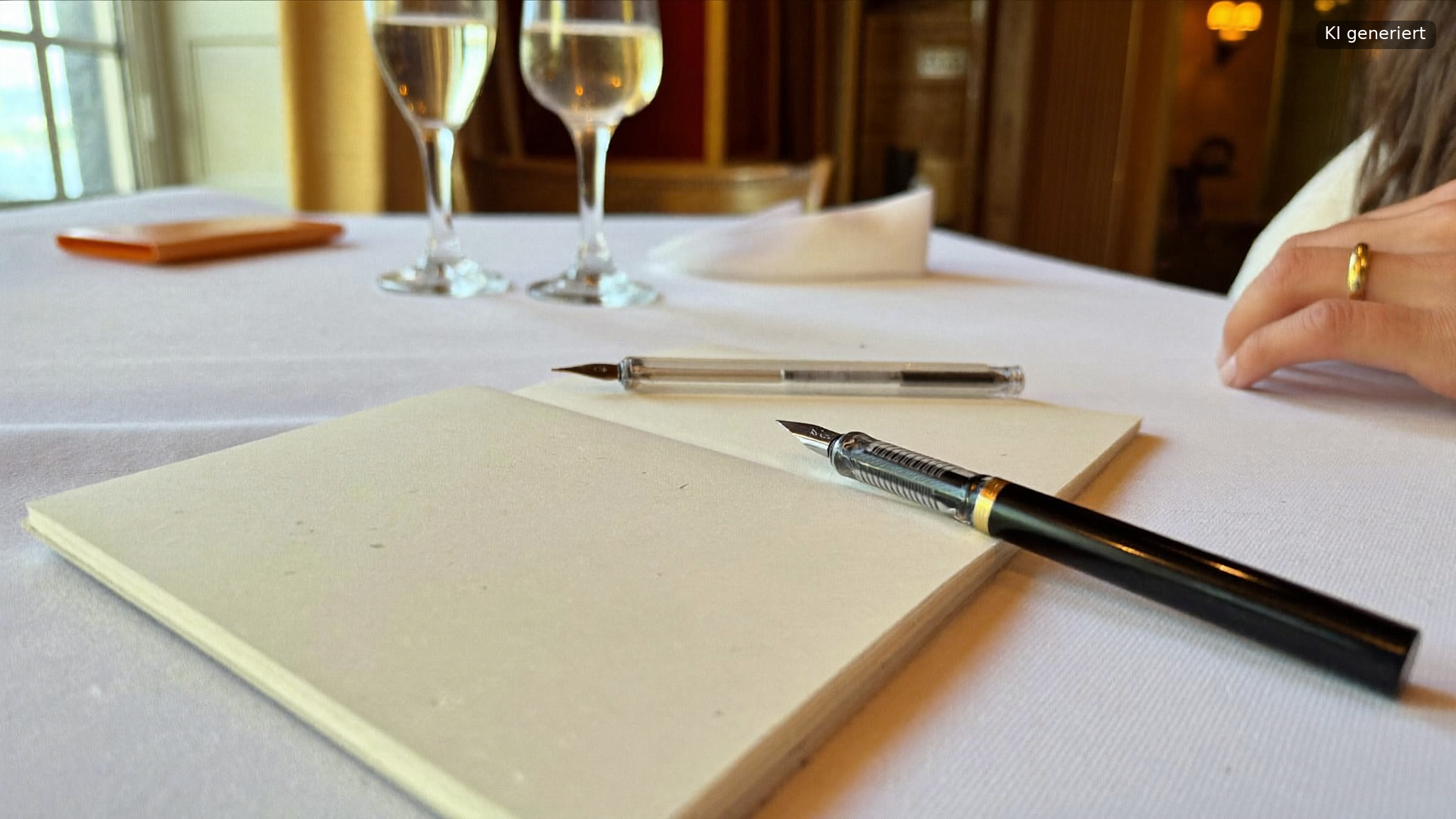Notizblock und Stift auf einem eingedeckten Tisch, versteckte Kosten vor der Buchung klären
